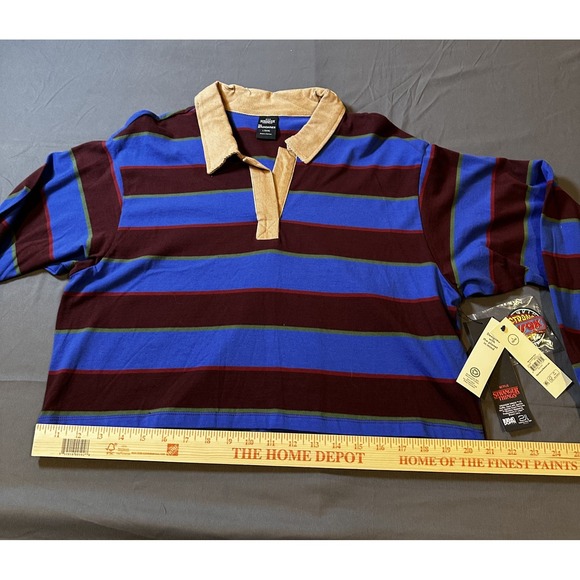 Netflix Stranger Things Cropped Rugby Polo Women's (L ) New w/ Tags & Patches - Picture 2 of 13